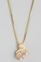 Lavish Cz Swan Pendant Box Chain Necklace