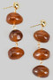 Triple Acrylic Stone Drop Earrings