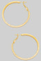 Slash Textured Hinge Hoop Brass Earrings