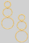 Textured Brass Tiered Circle Drop Earrings