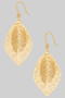 Double Leaf Fish Hook Drop Earrings