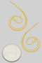 Textured Curled Twist Brass Drop Earrings