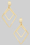Curved Geo Cutout Brass Drop Earrings