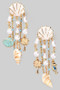 Lacquered Shell Ear Jacket With Shells And Pearls