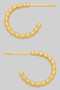 14K Gold Dipped Beaded Texture Small Hoops