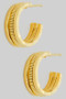 Triple Stack Spring Brass Hoop Earrings