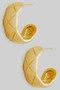 Quilted Brass Scoop Hoop Earrings