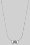 Double Mini Chubby Pendant Necklace Slide Adjustable