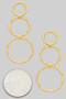 Textured Brass Tiered Circle Drop Earrings