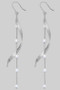 Twisted Brass Drop Earrings With Pearly Chain