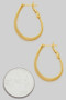 14K Gold Dipped Oval Shaped Hinge Hoops