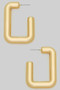Chunky Brass Rectangular Hoop Earrings