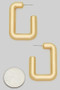 Chunky Brass Rectangular Hoop Earrings