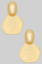 Textured Leafy Tiered Drop Brass Earrings