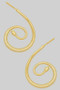 Textured Curled Twist Brass Drop Earrings