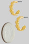 Brass Heart Link Hoop Earrings