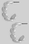 Brass Heart Link Hoop Earrings