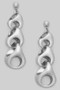 Brass Puffy Tiered Link Drop Earrings