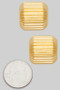 Brass Hexagon Post Earrings With Ridges