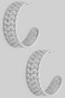 Braided Textured Brass Hoop Earrings
