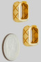 Chubby Square Brass Hoops With Etched Detail