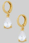 Mini Hoops With Lavish Teardrop Cz Stone