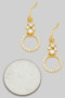 Classy Cz Pave Clover And Circle Drop Earrings