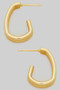 Stacked Brass Tube Three Quarter Tear Drop Earrings