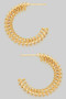 Triangle Link Brass Hoop Earrings