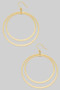 Half Textured Brass Fish Hook Hoop Earrings