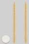 Cz Stud With Long Leaf Chain Brass Drop Earrings