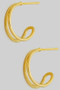 14K Gold Dipped Cut Out Stacked Hoops