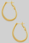 14K Gold Dipped Oval Shaped Hinge Hoops