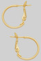 Slim Three Quarter Inch 14K Gold Dipped Hoop Earrings