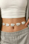 Textured Leaf Charm Chain Link Belt