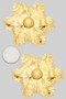 Ridged Brass Flower Statement Earrings