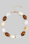 Lavish Acrylic Resin Stone Link Necklace