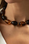 Lavish Acrylic Resin Stone Link Necklace