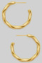 14K Gold Dipped Twist Textured Hoops