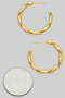 14K Gold Dipped Twist Textured Hoops