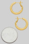 14K Gold Dipped Ridged Three Quarter Inch Hoops