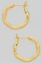 14K Gold Dipped Ridged Hexagon Hoops