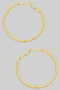 Textured One And Half Inch Brass Hinge Hoop Earrings