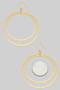 Half Textured Brass Fish Hook Hoop Earrings