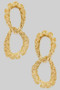 Intricate Twisted Linked Brass Teardrop Earrings