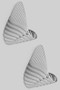 Folded Ridged Brass Triangular Drop Earrings