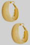Dimpled Brass Hoop One And A Half Inch Earrings