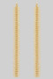 Cz Stud With Long Leaf Chain Brass Drop Earrings