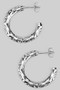 Stainless Steel Star Textured Hoops