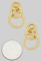 Triple Brass Link Textured Brass Drop Earrings